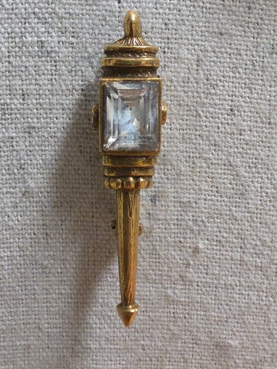 Goldette Jewelry - Vintage Goldette Victorian Revival Lantern Brooch